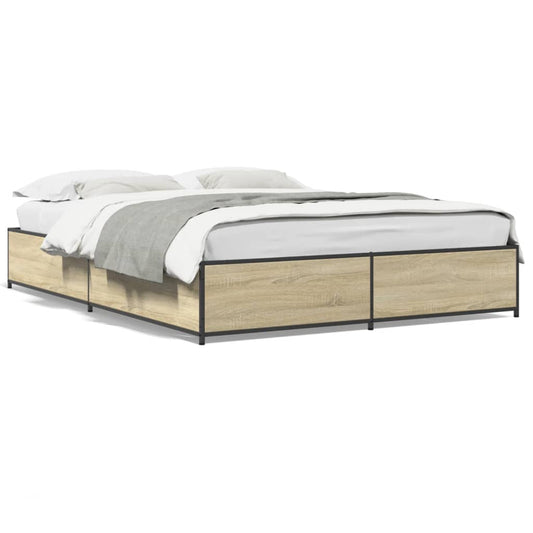 vidaXL Bed Frame without Mattress Sonoma Oak 150x200 cm King Size