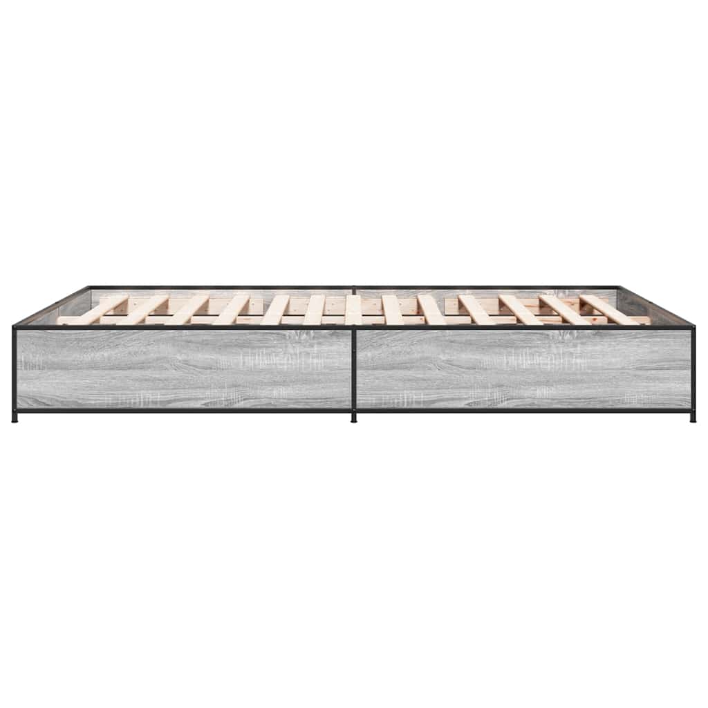 Bed Frame without Mattress Grey Sonoma 150x200 cm King Size