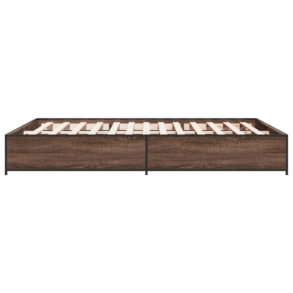 vidaXL Bed Frame without Mattress Brown Oak 150x200 cm King Size