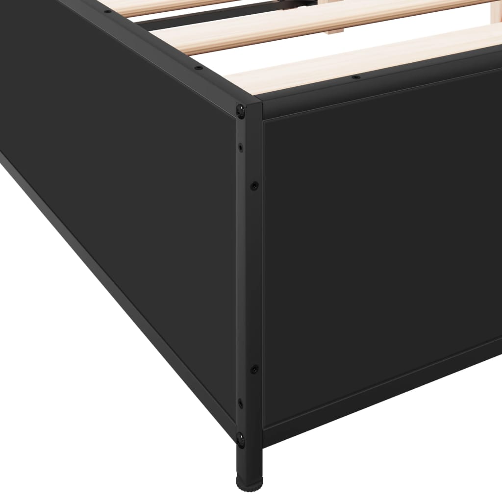 vidaXL Bed Frame without Mattress Black 140x200 cm