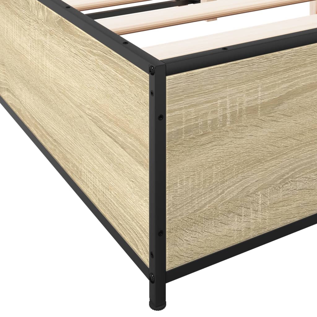 vidaXL Bed Frame without Mattress Sonoma Oak 140x200 cm