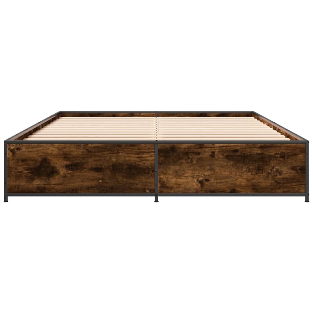 vidaXL Bed Frame without Mattress Smoked Oak 140x200 cm