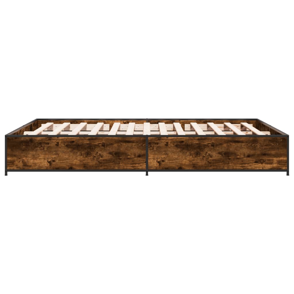 vidaXL Bed Frame without Mattress Smoked Oak 140x200 cm