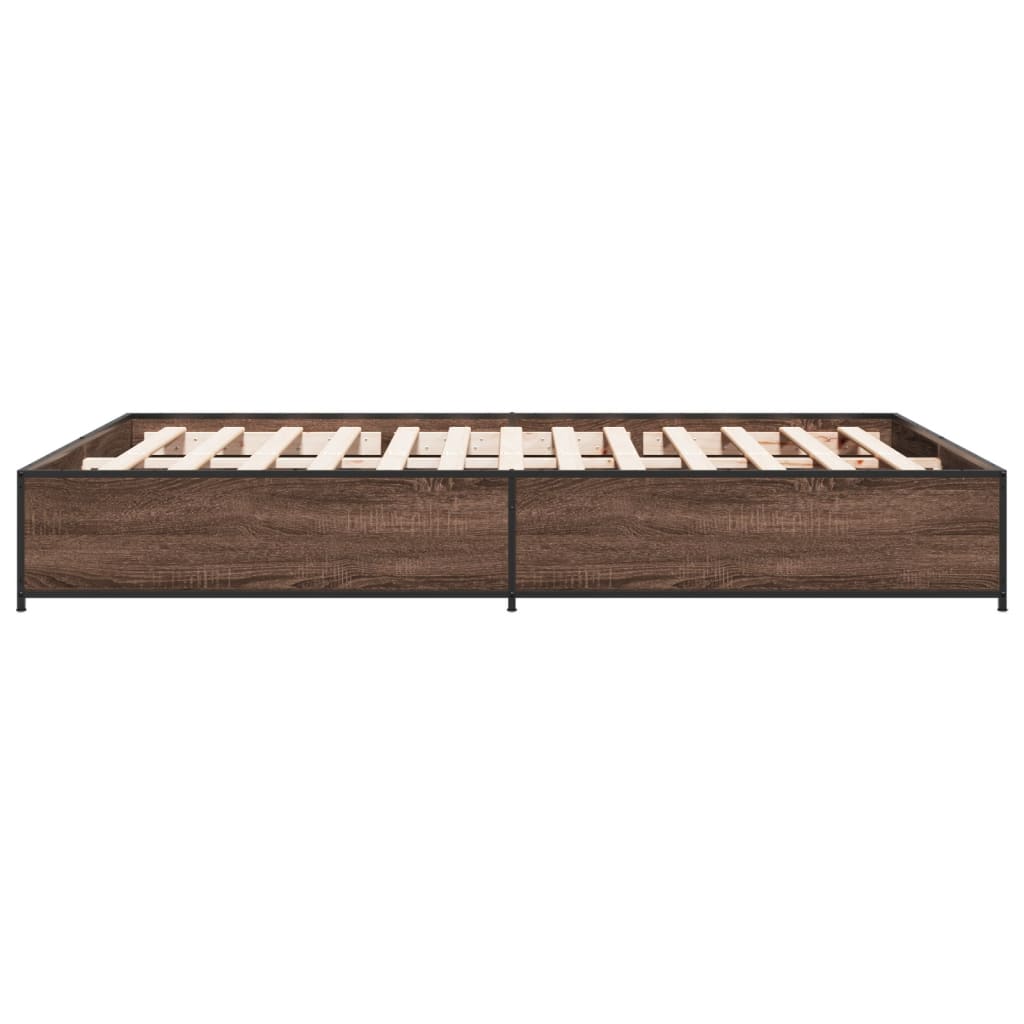 vidaXL Bed Frame without Mattress Brown Oak 140x200 cm