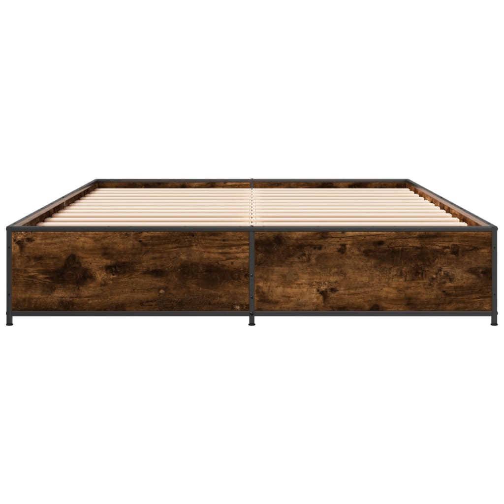 vidaXL Bed Frame without Mattress Smoked Oak 120x200 cm