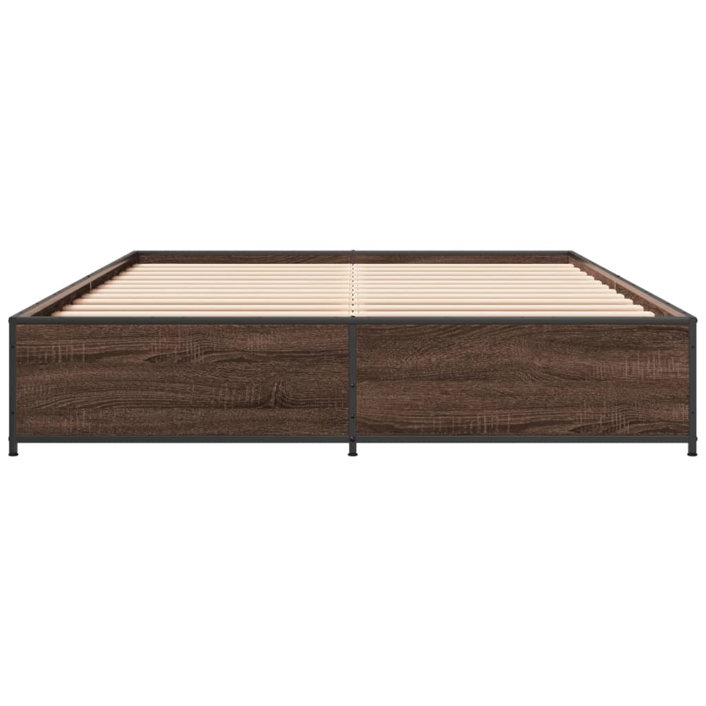 vidaXL Bed Frame without Mattress Brown Oak 120x200 cm