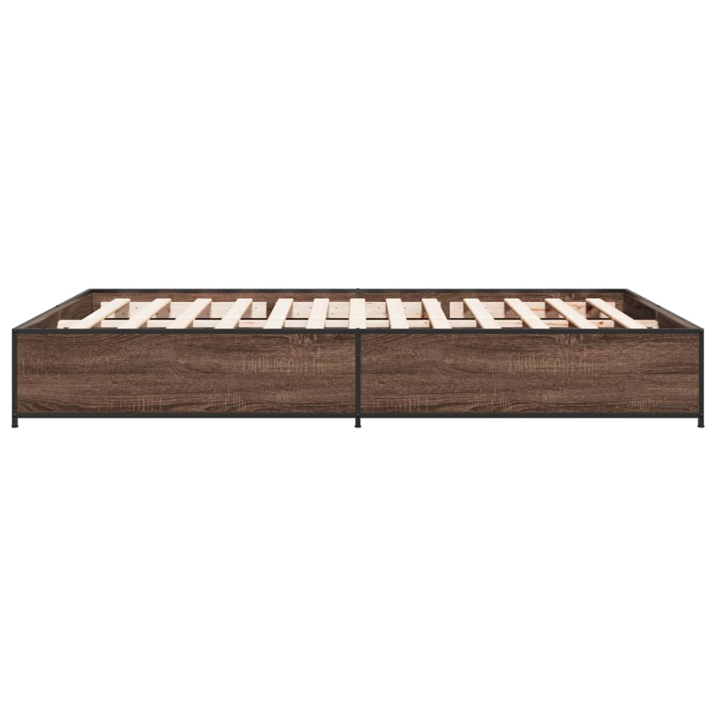 vidaXL Bed Frame without Mattress Brown Oak 120x200 cm