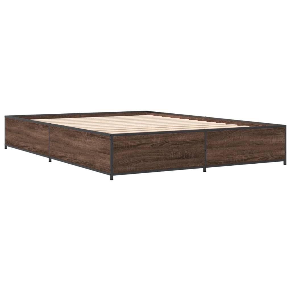 vidaXL Bed Frame without Mattress Brown Oak 120x200 cm