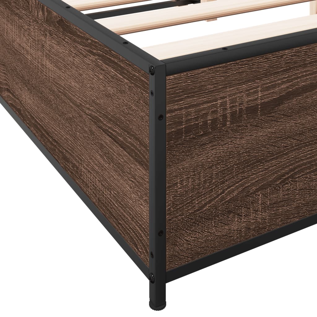 vidaXL Bed Frame without Mattress Brown Oak 120x200 cm