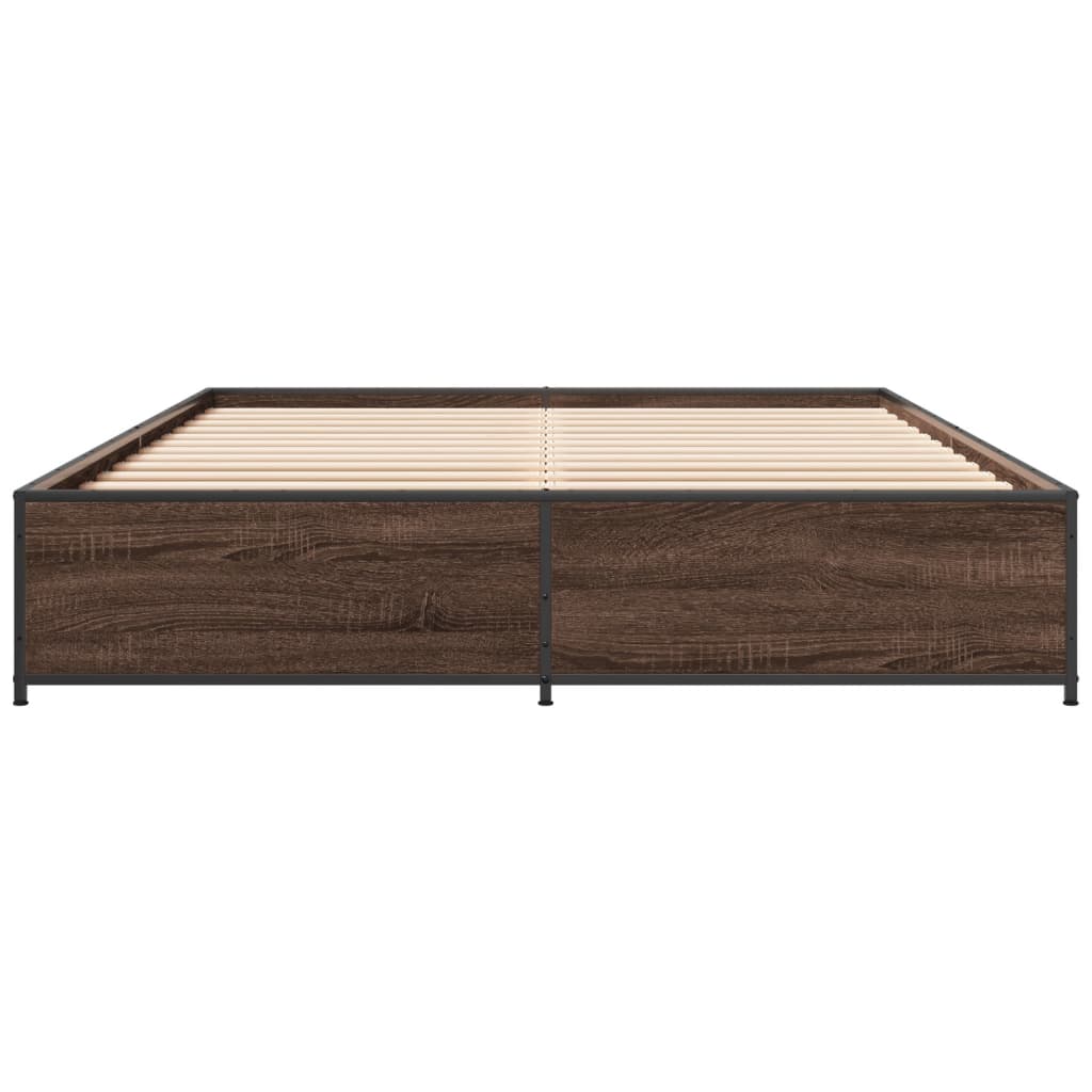 vidaXL Bed Frame without Mattress Brown Oak 140x190 cm