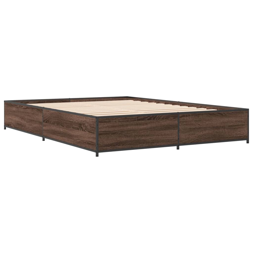Bed Frame without Mattress Brown Oak 120x190 cm Small Double