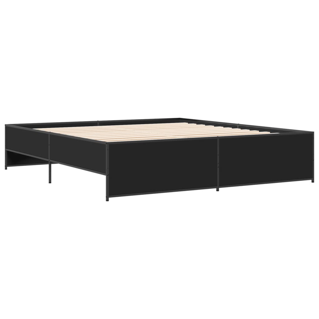 vidaXL Bed Frame without Mattress Black 200x200 cm