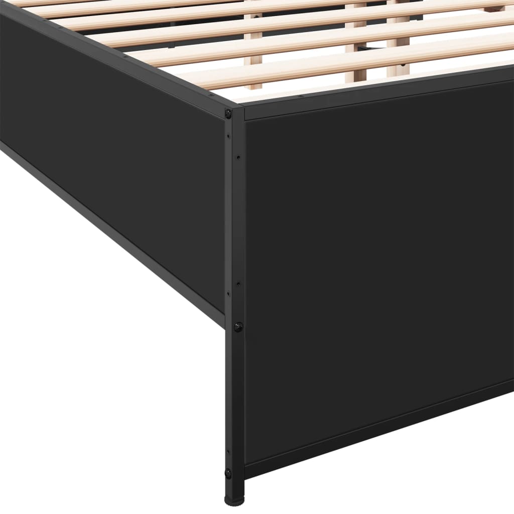 vidaXL Bed Frame without Mattress Black 200x200 cm