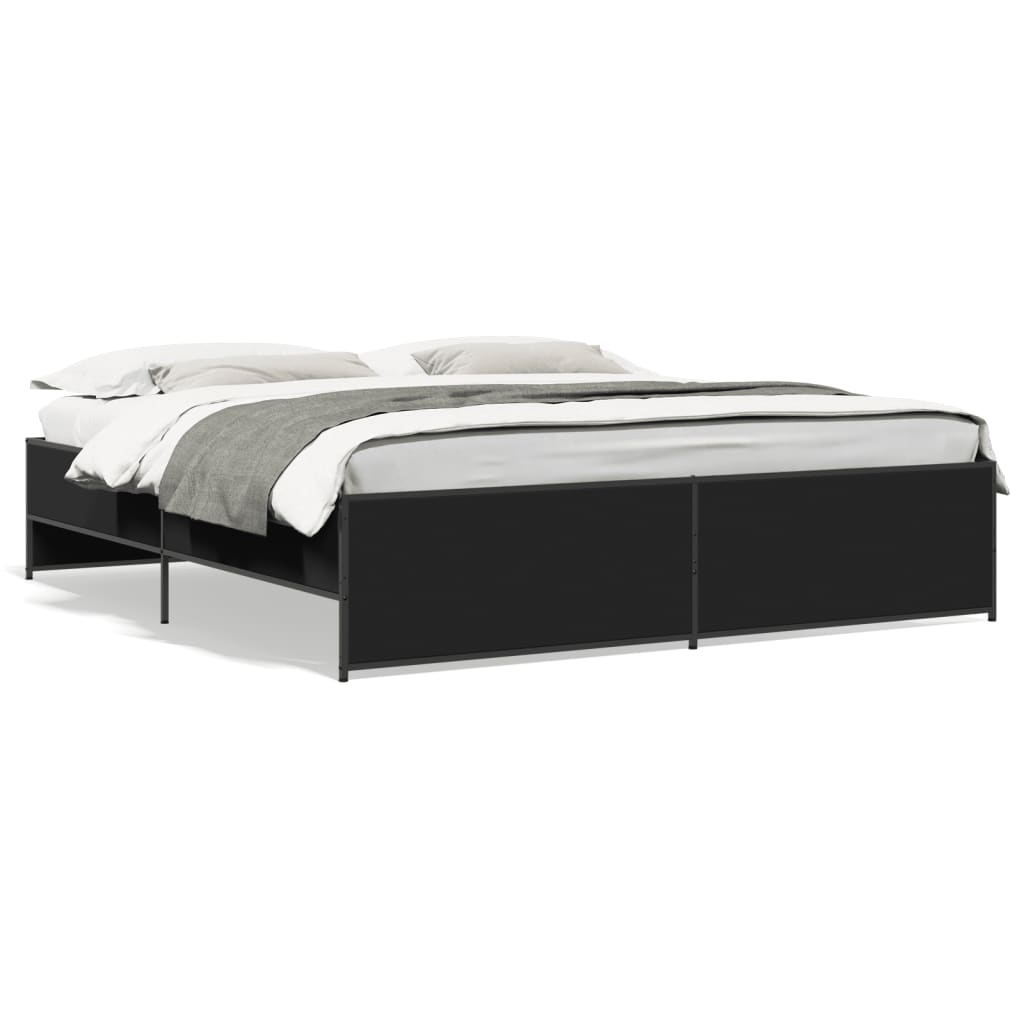 vidaXL Bed Frame without Mattress Black 200x200 cm