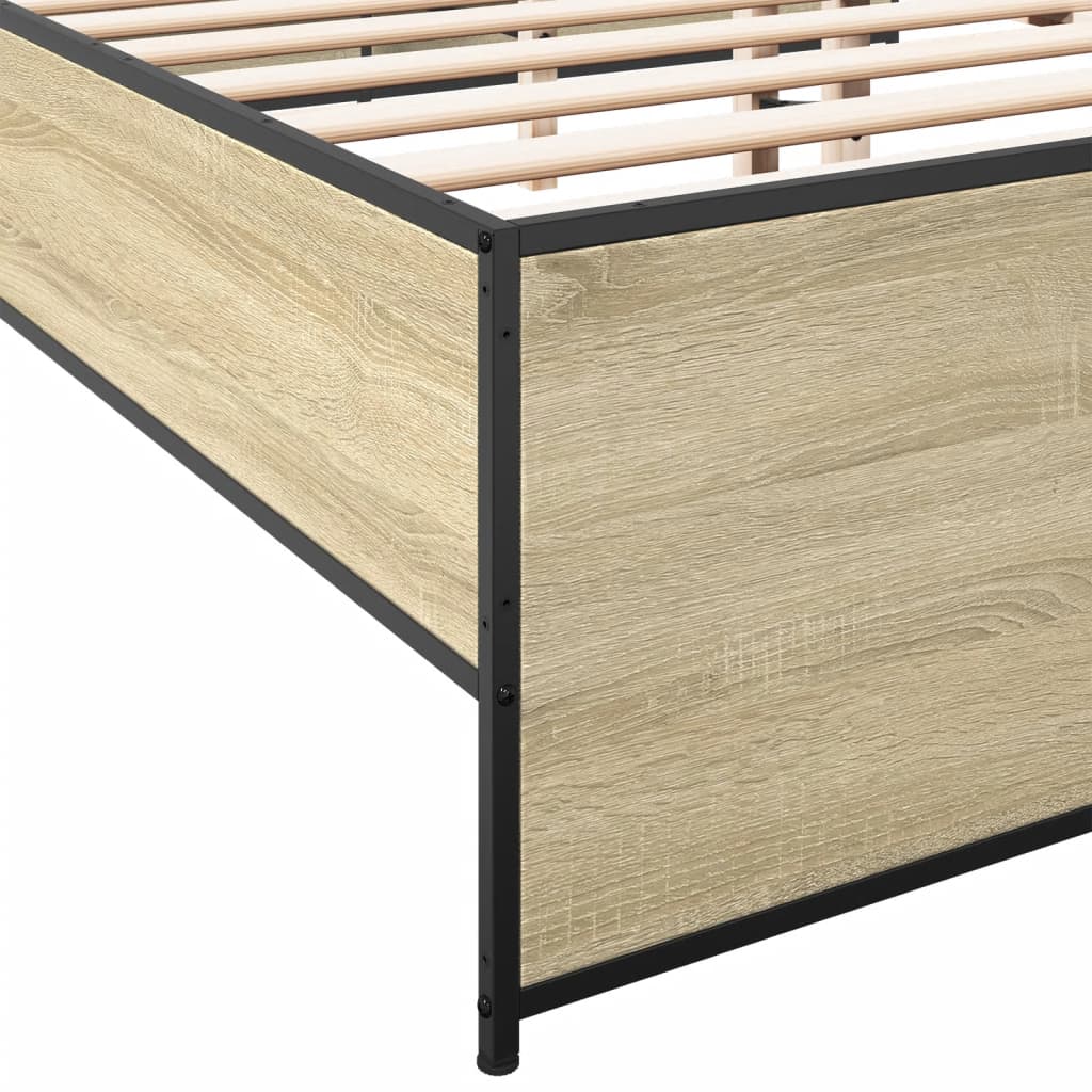 vidaXL Bed Frame without Mattress Sonoma Oak 200x200 cm