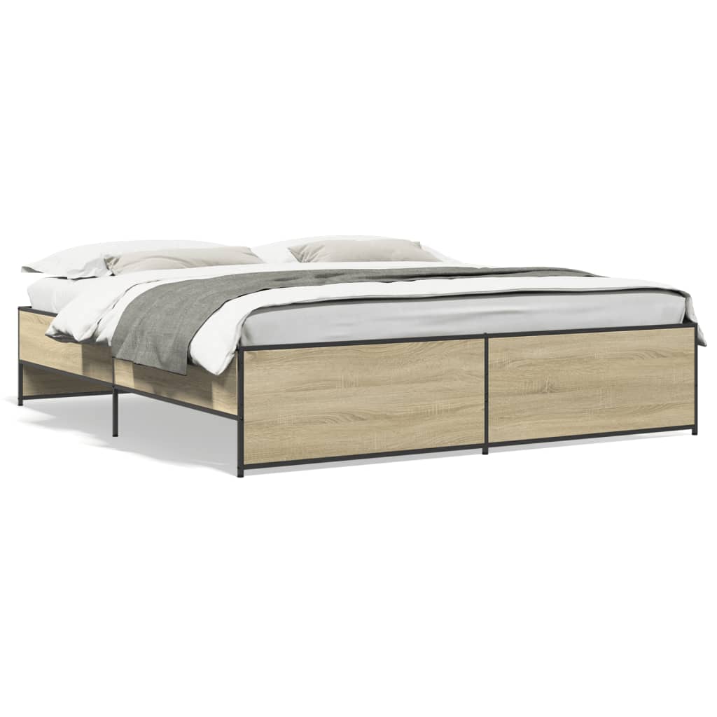 vidaXL Bed Frame without Mattress Sonoma Oak 200x200 cm