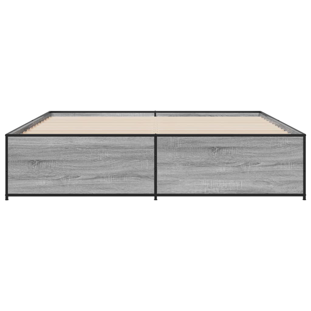 Bed Frame without Mattress Grey Sonoma 200x200 cm