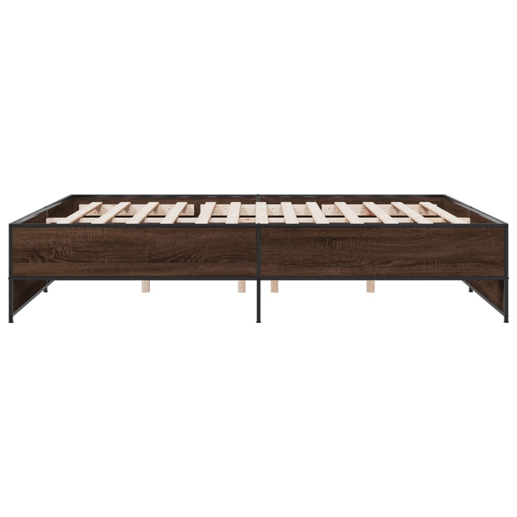 vidaXL Bed Frame without Mattress Brown Oak 200x200 cm