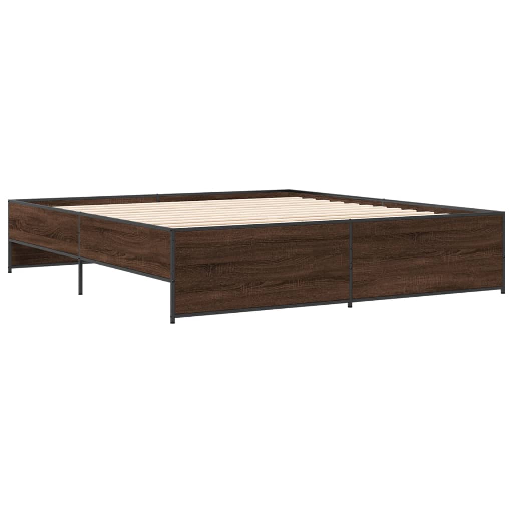 vidaXL Bed Frame without Mattress Brown Oak 200x200 cm