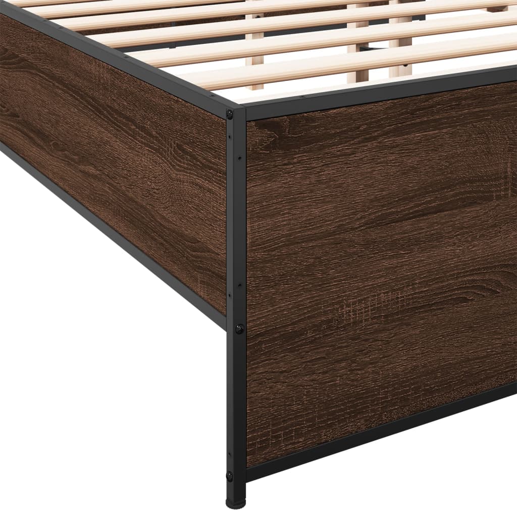 vidaXL Bed Frame without Mattress Brown Oak 200x200 cm