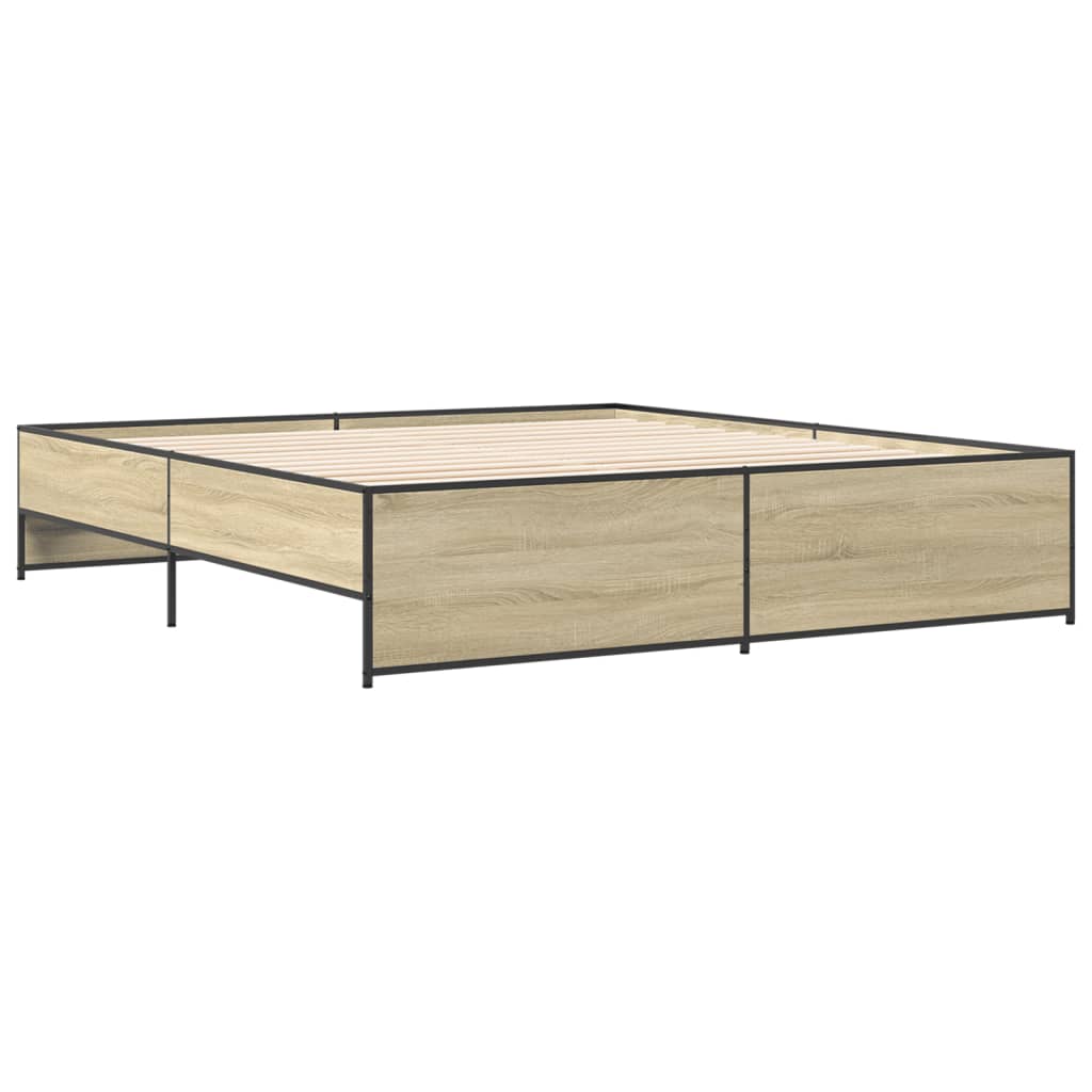 vidaXL Bed Frame without Mattress Sonoma Oak 180x200 cm Super King