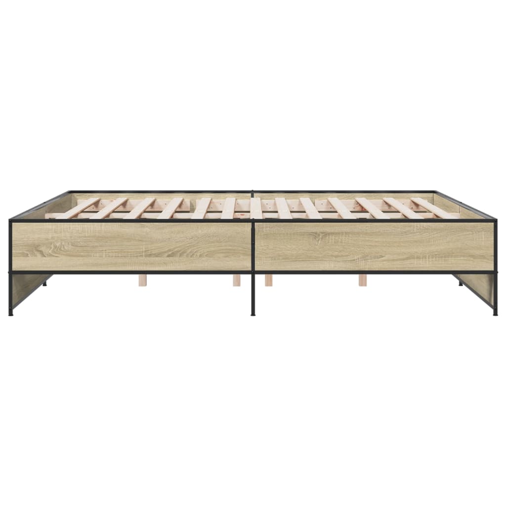 vidaXL Bed Frame without Mattress Sonoma Oak 180x200 cm Super King