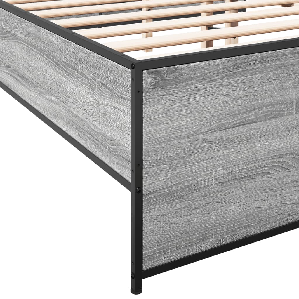 vidaXL Bed Frame without Mattress Grey Sonoma 180x200 cm Super King