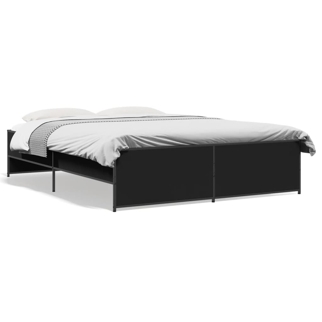 vidaXL Bed Frame without Mattress Black 160x200 cm