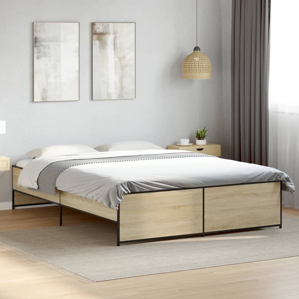 vidaXL Bed Frame without Mattress Sonoma Oak 160x200 cm