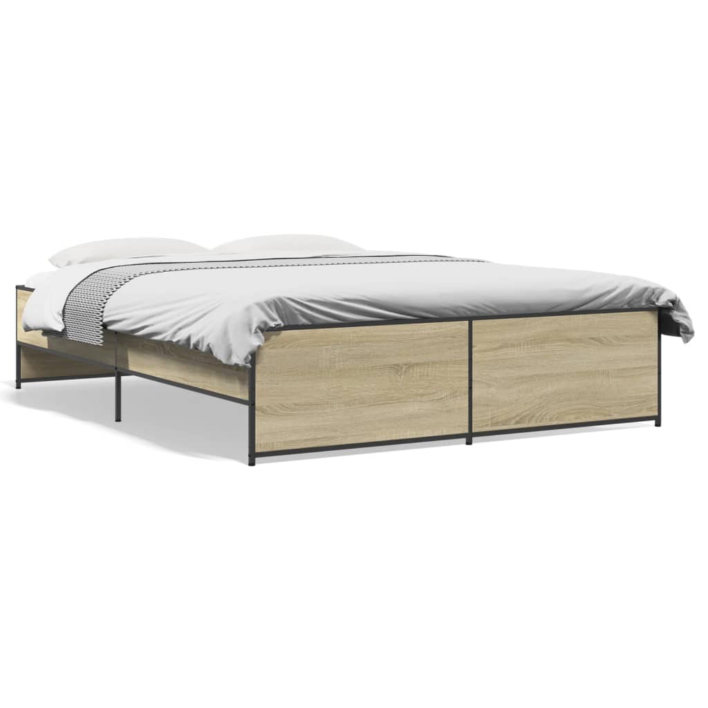 vidaXL Bed Frame without Mattress Sonoma Oak 160x200 cm