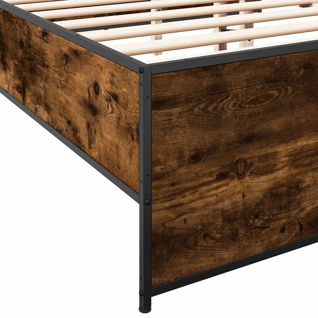 Bed Frame without Mattress Smoked Oak 150x200 cm King Size