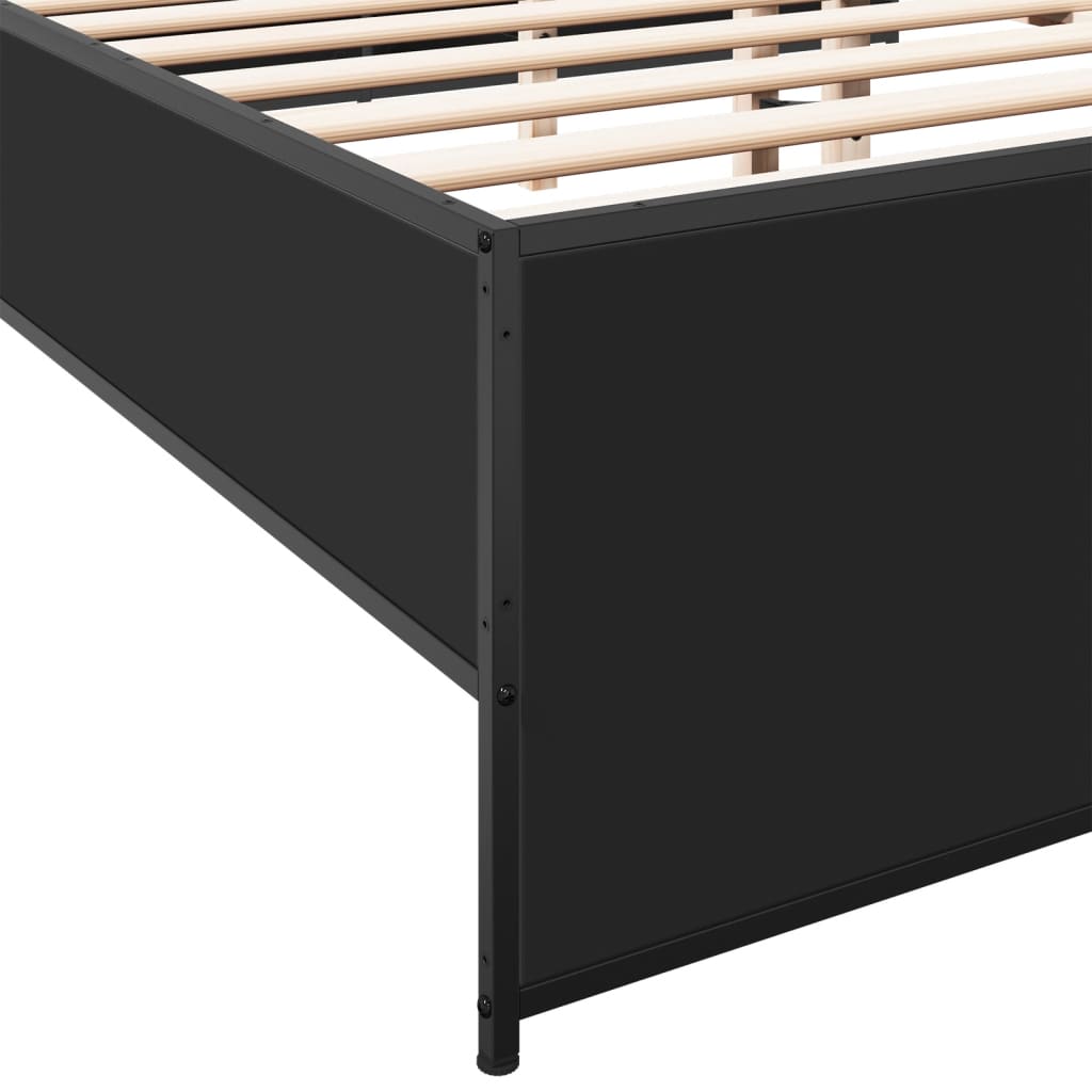 vidaXL Bed Frame without Mattress Black 140x200 cm