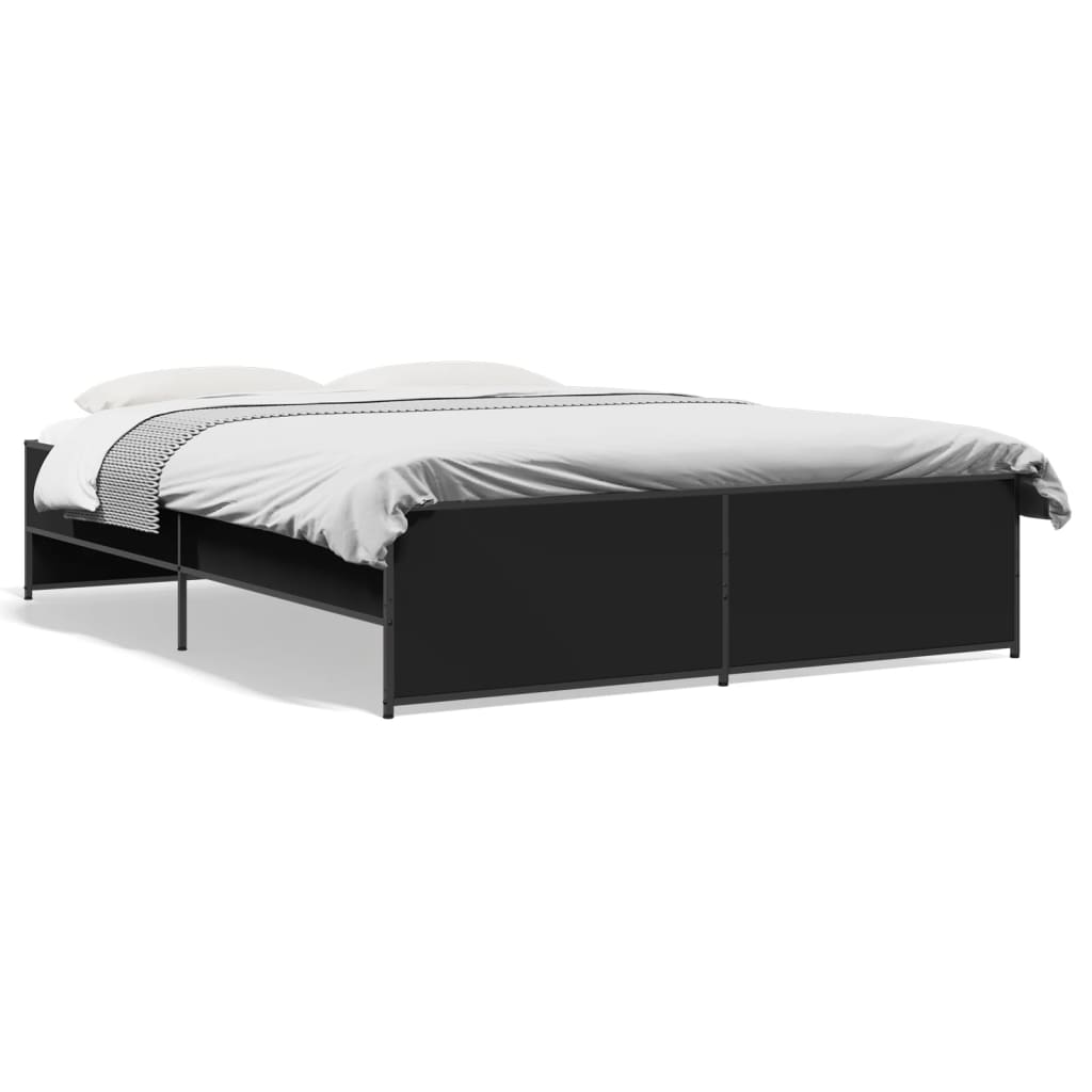 vidaXL Bed Frame without Mattress Black 140x200 cm