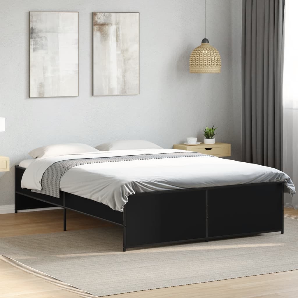 Bed Frame without Mattress Black 120x200 cm