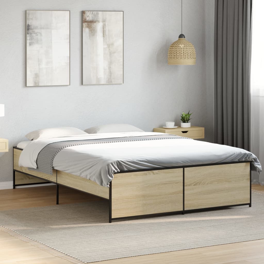 Bed Frame without Mattress Sonoma Oak 120x200 cm