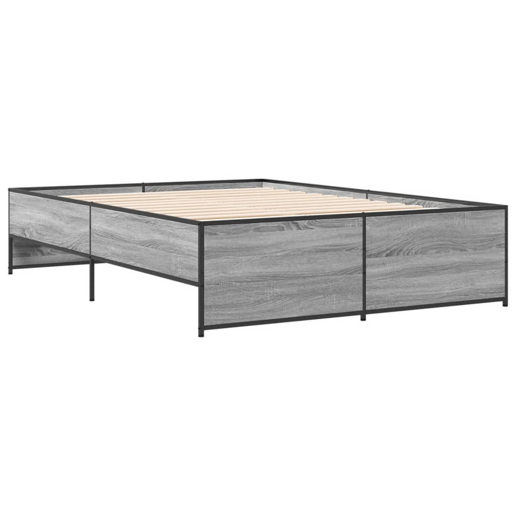 vidaXL Bed Frame without Mattress Grey Sonoma 120x200 cm