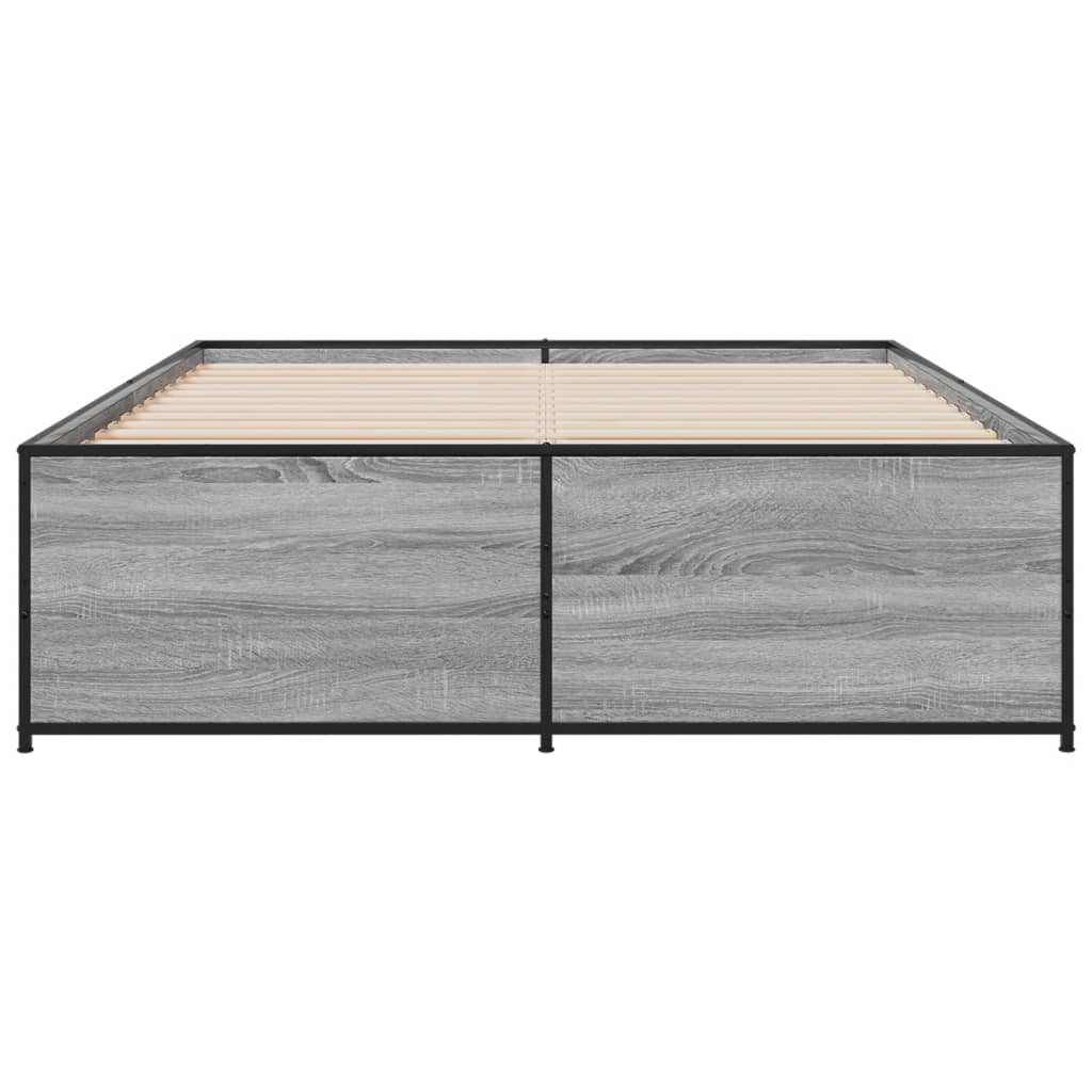 vidaXL Bed Frame without Mattress Grey Sonoma 120x200 cm