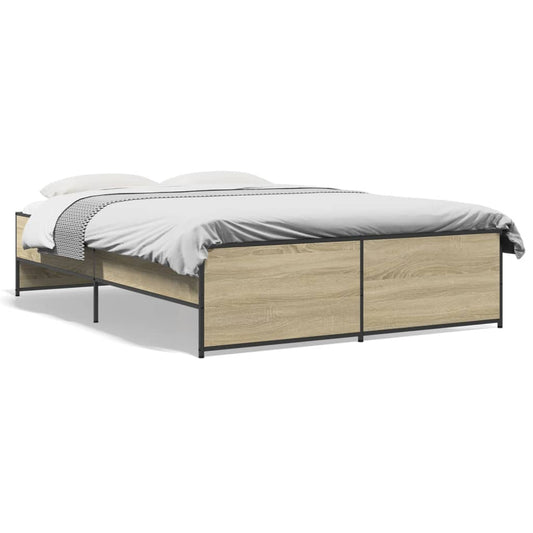 vidaXL Bed Frame without Mattress Sonoma Oak 140x190 cm