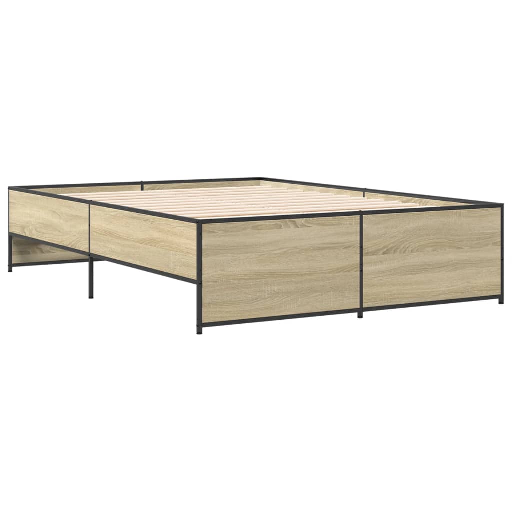 vidaXL Bed Frame without Mattress Sonoma Oak 135x190 cm Double