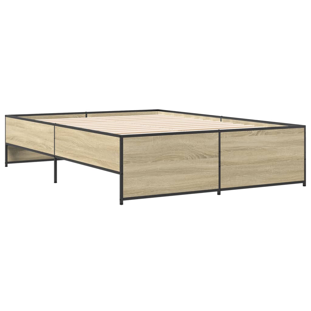 vidaXL Bed Frame without Mattress Sonoma Oak 135x190 cm Double