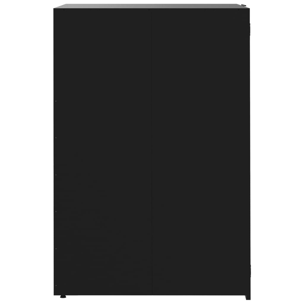 Wheelie Bin Storage for 2 Bins Black 138x79x117 cm Steel