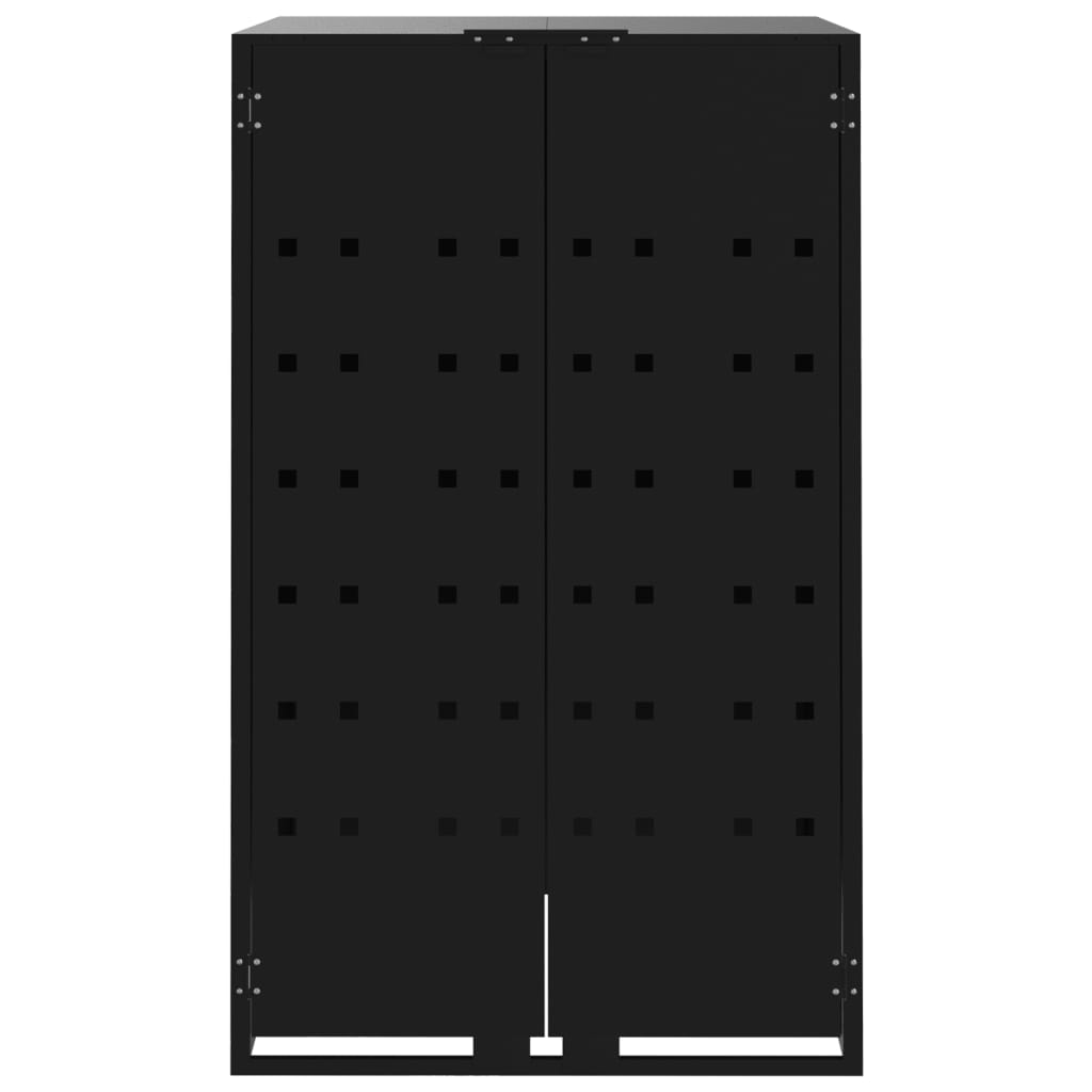 Wheelie Bin Storage for 3 Bins Black 207x79x117 cm Steel