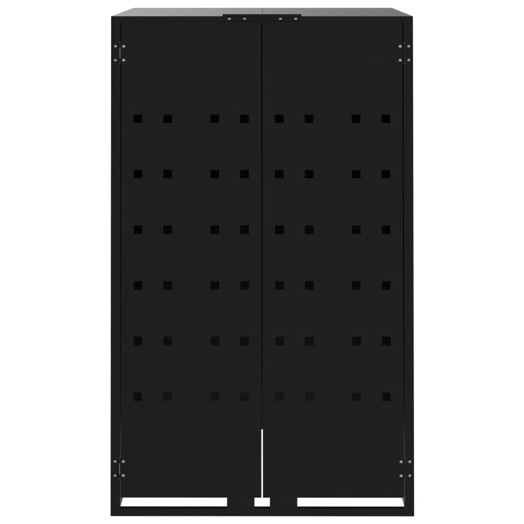 vidaXL Wheelie Bin Storage for 4 Bins Black 276x79x117 cm Steel