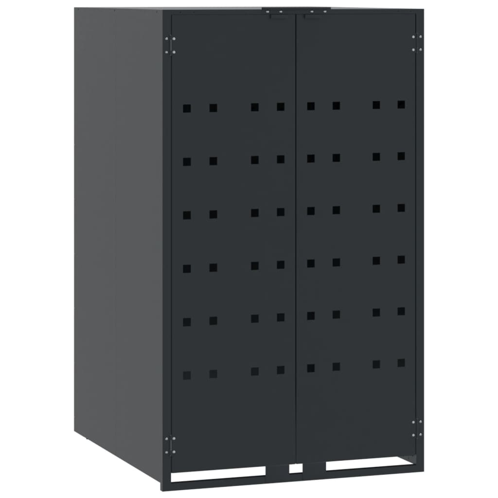 Wheelie Bin Storage for 3 Bins Anthracite 207x79x117 cm Steel