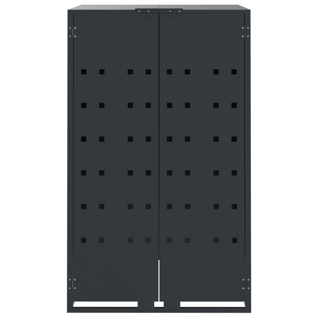 Wheelie Bin Storage for 3 Bins Anthracite 207x79x117 cm Steel