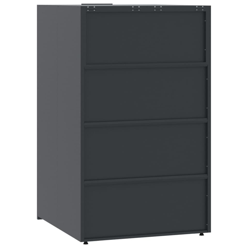 Wheelie Bin Storage for 3 Bins Anthracite 207x79x117 cm Steel