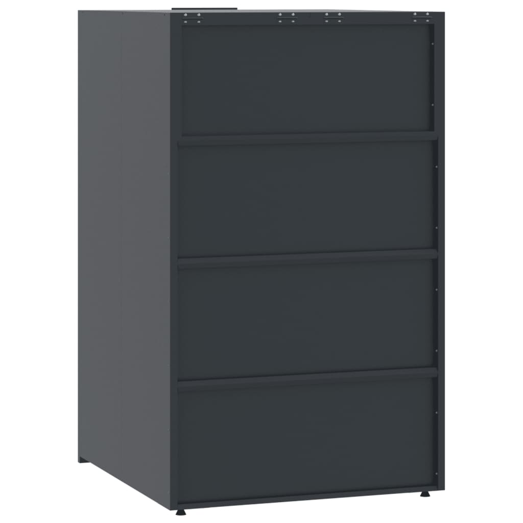 Wheelie Bin Storage for 4 Bins Anthracite 276x79x117 cm Steel