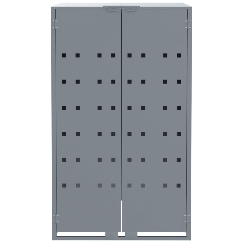 Wheelie Bin Storage for 4 Bins Grey 276x79x117 cm Steel