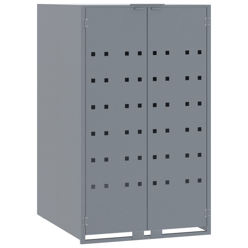 Wheelie Bin Storage for 5 Bins Grey 345x79x117 cm Steel