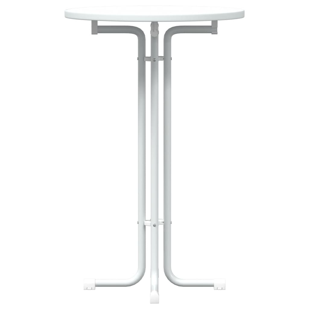 Bar Table White Ø70x110 cm Engineered Wood and Steel